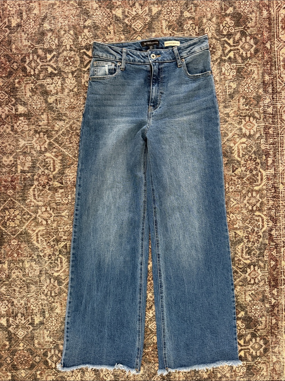 BCBGeneration Medium Blue Wide-Leg Jeans